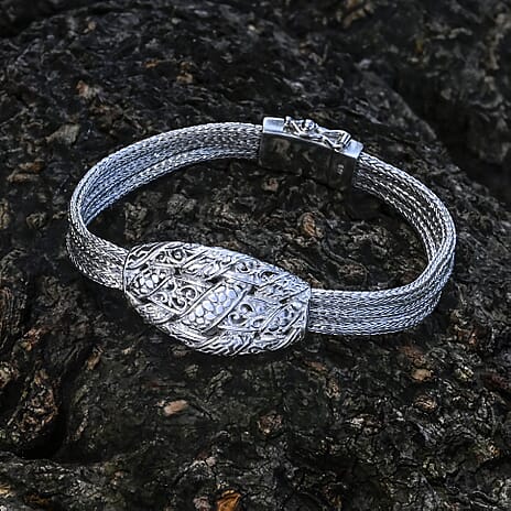 Royal Bali -Sterling Silver Bracelet (Size 8), Silver Wt. 28.00 Gms.