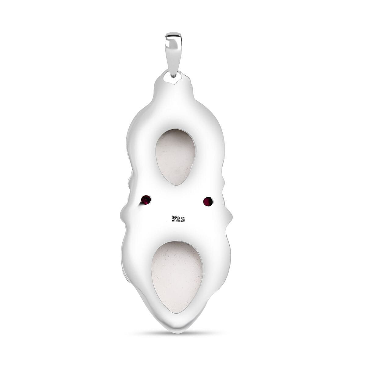 Princess Bali Collection - Ox Bone & Multi Gemstone Pendant in Sterling Silver 1.55 Ct, Silver Wt. 18.30 GM