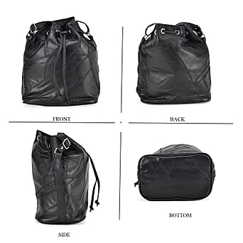 https://tjcuk.sirv.com/Products/77/4/7748960/Sheepskin-Leather-Patchwork-Bucket-Bag-Size-29x23x15-cm-Black-Black_7748960_3.jpg?w=342&h=342