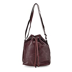 One Time Closeout - 100% Genuine  Leather Bucket Bag (Size 29x23x15 cm)(Size 29x23x15 cm) - Tan