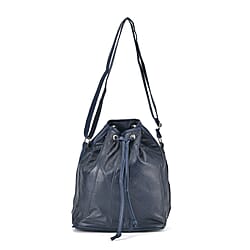 One Time Closeout - 100% Genuine  Leather Bucket Bag (Size 29x23x15 cm)(Size 29x23x15 cm) - Tan