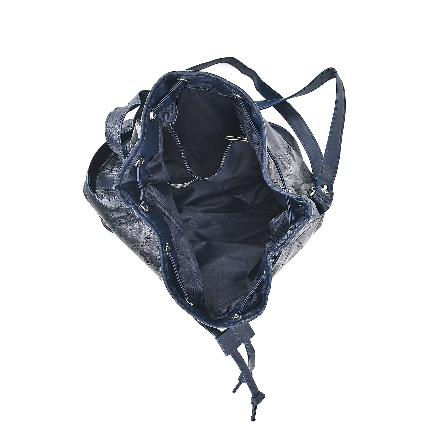 One Time Closeout - 100% Genuine  Leather Bucket Bag (Size 29x23x15 cm) (Size 29x23x15 cm) - Blue