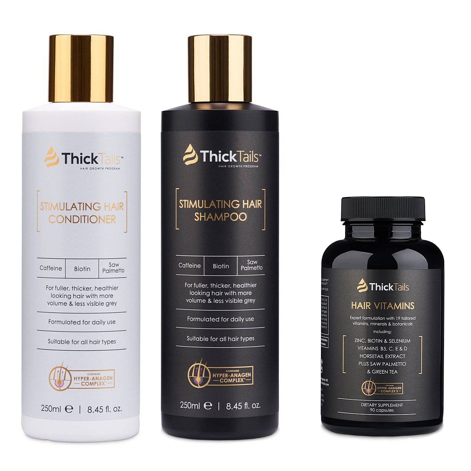 Thick Tails Trio Offer (Incl Shampoo , Conditioner &  Free Vitamin Supplement)