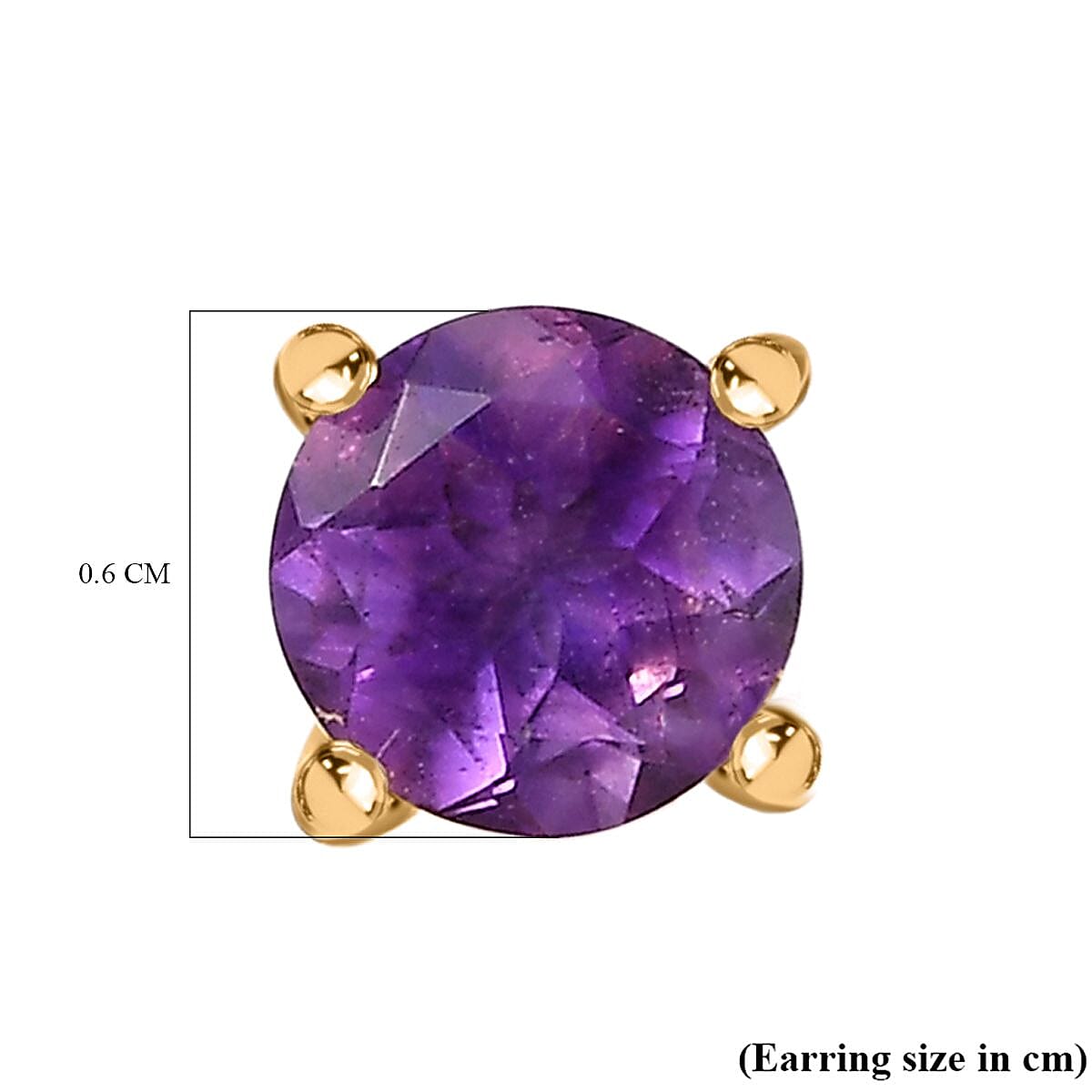 Moroccan Amethyst Solitaire Stud Earrings in 18K Yellow Gold Vermeil Plated Sterling Silver 1.43 Ct.