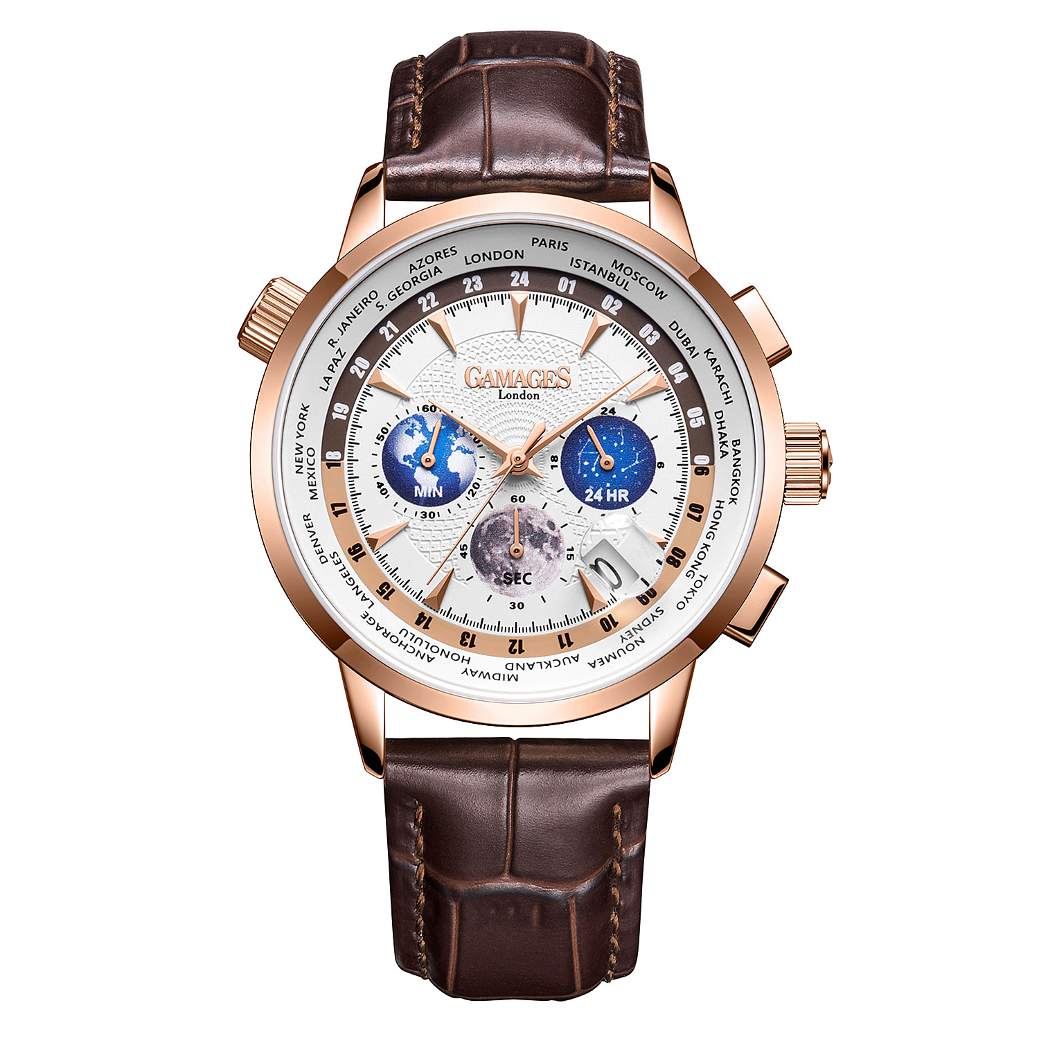 Gamages Of London: Stratosphere Mechanical Quartz Automatic Mens Watch in Stainless Steel
