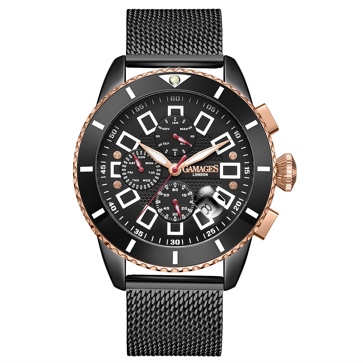 Gamages Of London Automatic Mens Watch in Stainless Steel - black
