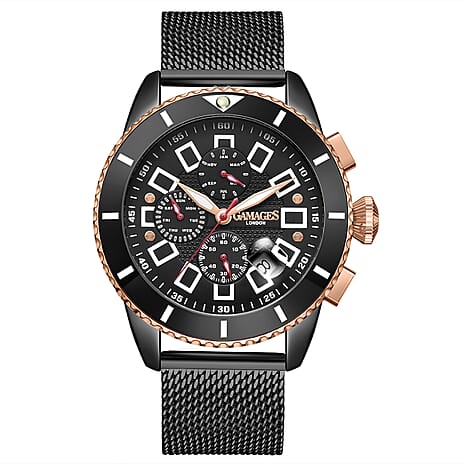 GAMAGES OF LONDON Limited Edition Hand Assembled Cogwheel Automatic Rose Black