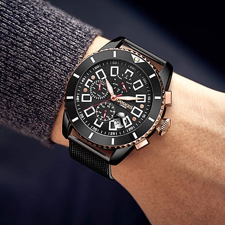 GAMAGES OF LONDON Limited Edition Hand Assembled Cogwheel Automatic Rose Black