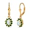 Ethiopian Opal ,  Natural Chrome Diopside  Solitaire Lever Back Earring in Vermeil YG Sterling Silver 1.52 ct  1.380  Ct.