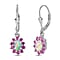 Ethiopian Opal ,  African Ruby  Solitaire Lever Back Earring in Platinum Overlay Sterling Silver 1.66 ct  1.680  Ct.