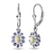 Ethiopian Opal ,  Tanzanite  Solitaire Lever Back Earring in Platinum Overlay Sterling Silver 1.50 ct  1.338  Ct.