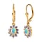 Ethiopian Opal ,  Tanzanite  Solitaire Lever Back Earring in Vermeil YG Sterling Silver 1.50 ct  1.338  Ct.