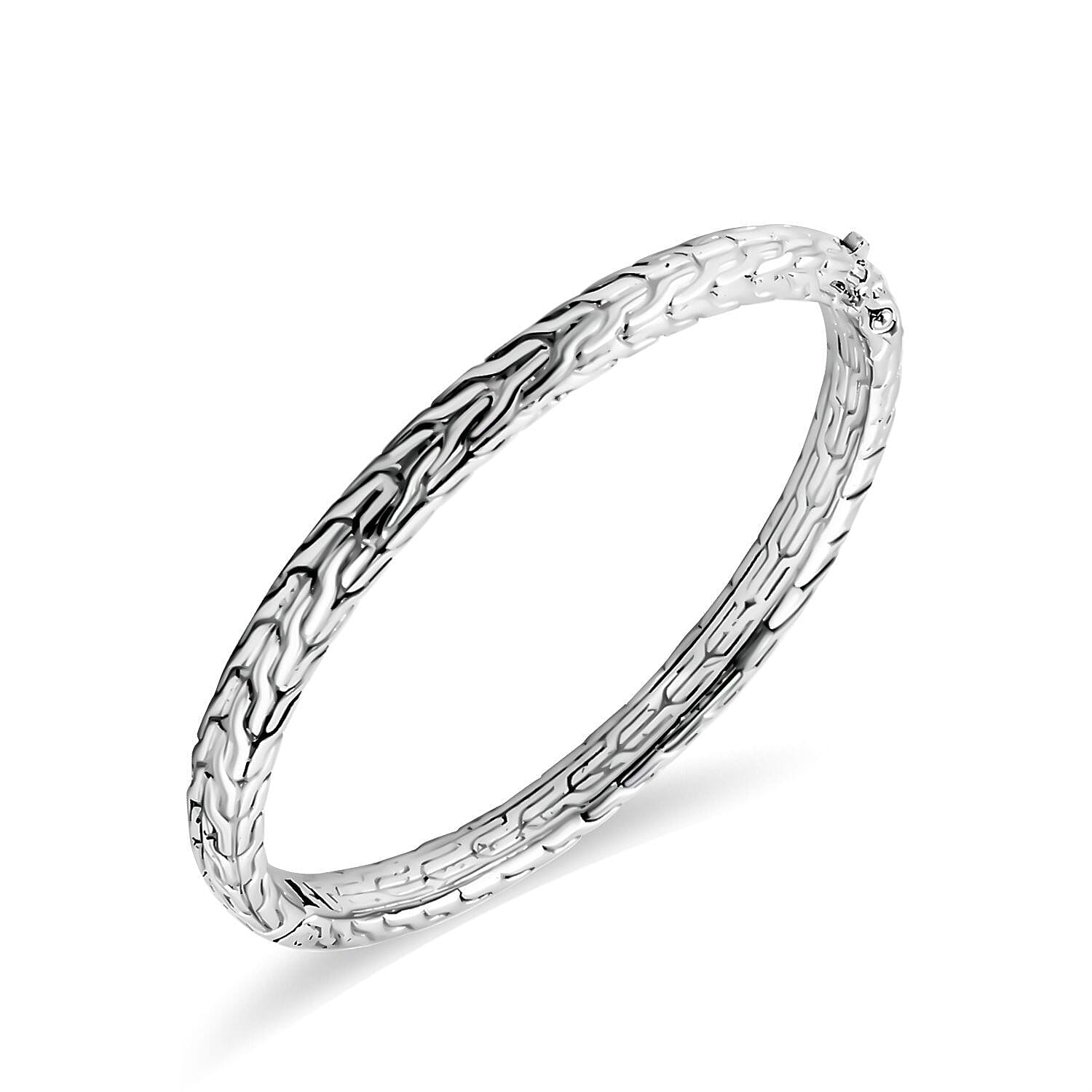 Royal Bali Collection - Sterling Silver Tulang Naga Bangle (Size 7.5) Silver Wt. 24.75 Gms.