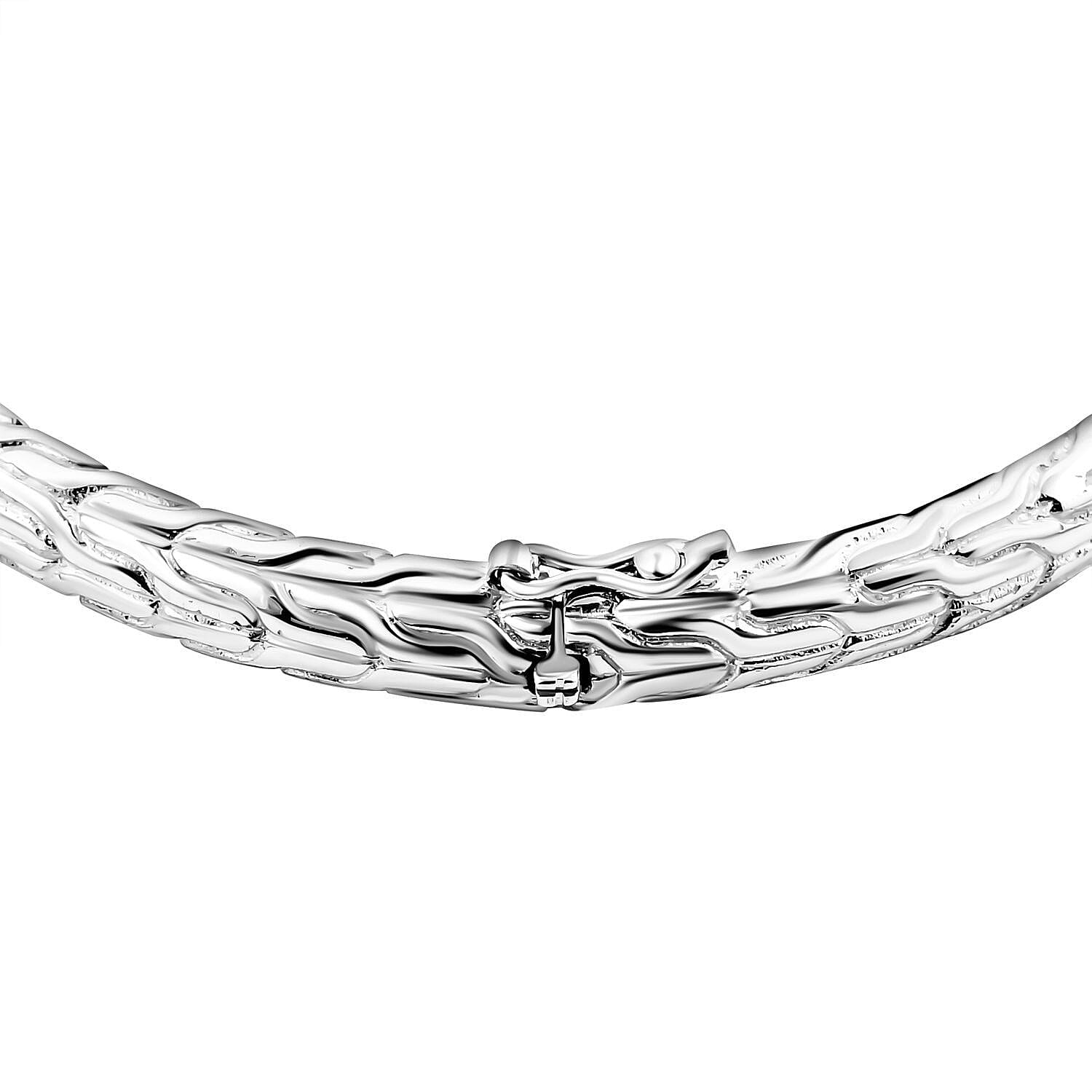 Royal Bali Collection - Sterling Silver Tulang Naga Bangle (Size 7.5) Silver Wt. 24.75 Gms.