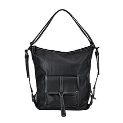 100% Genuine Leather 2-in-1 Crossbody Bag with Adjustable Shoulder Strap - Grey