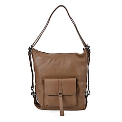 100% Genuine Leather 2-in-1 Crossbody Bag with Adjustable Shoulder Strap - Grey