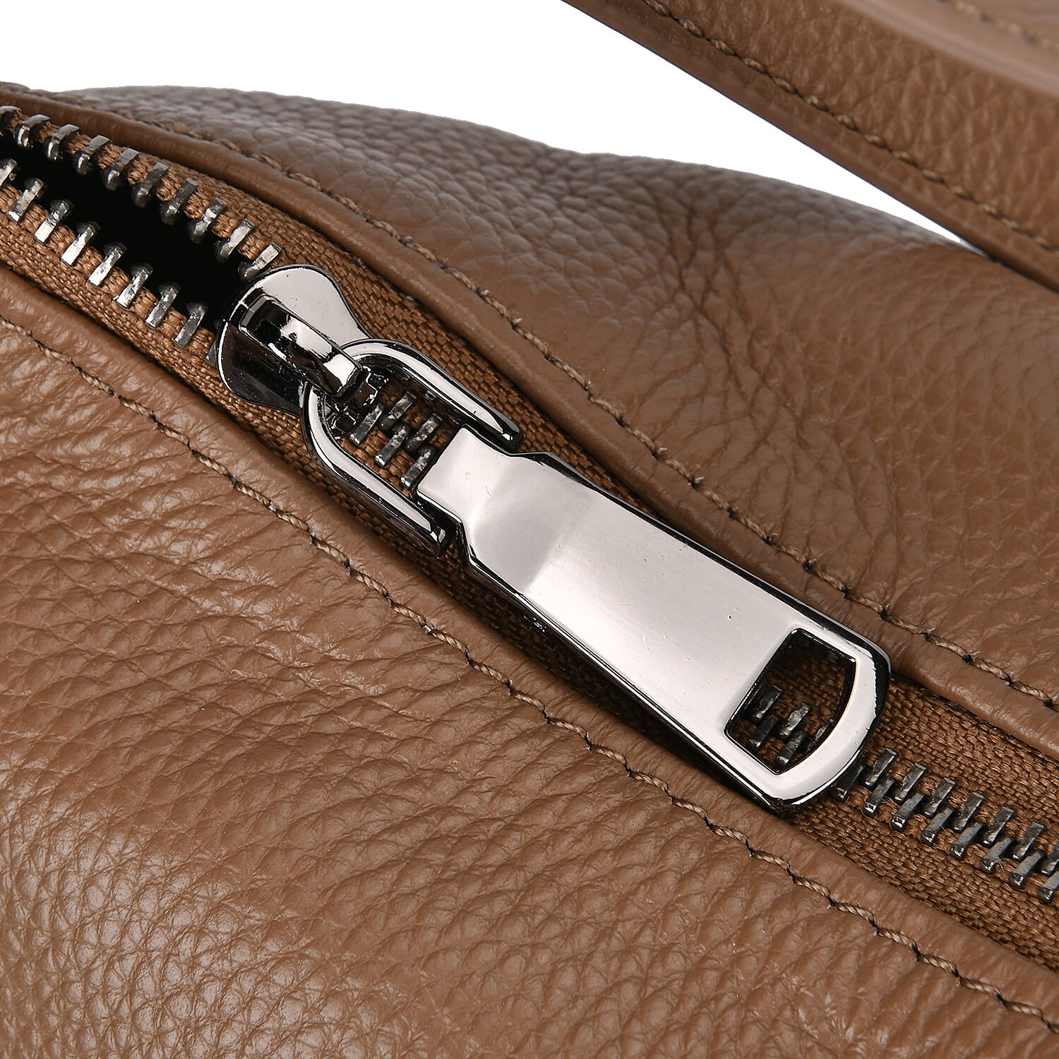 100% Genuine Leather 2-in-1 Crossbody Bag with Adjustable Shoulder Strap - Khaki