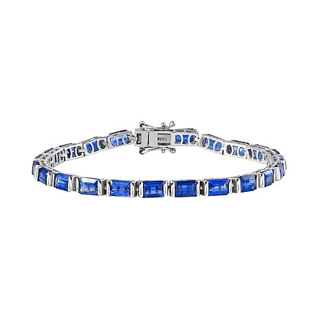 One Time Deal - Kashmir Kyanite Tennis Bracelet (Size 8) in Platinum Overlay Sterling Silver 17.90 Ct, Silver Wt. 10.81 GM