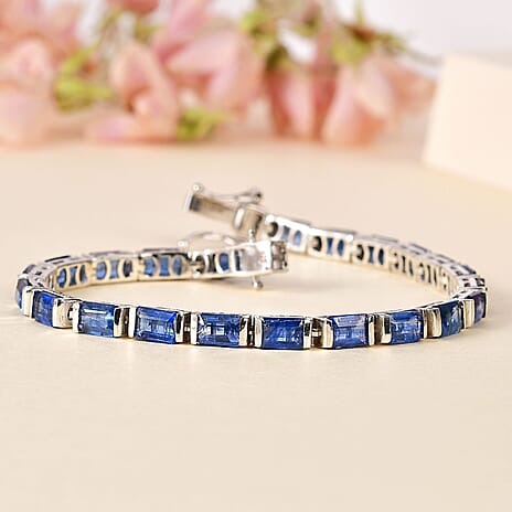 One Time Deal - Kashmir Kyanite Tennis Bracelet (Size 8) in Platinum Overlay Sterling Silver 17.90 Ct, Silver Wt. 10.81 GM
