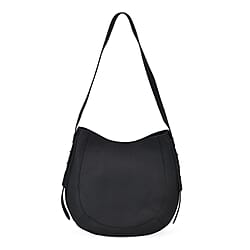 Genuine Leather Hobo Style Bag with Zipped Closure and Adjustable Shoulder Strap