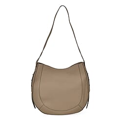 Genuine Leather Hobo Style Bag with Zipped Closure and Adjustable Shoulder Strap