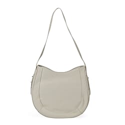 Genuine Leather Hobo Style Bag with Zipped Closure and Adjustable Shoulder Strap
