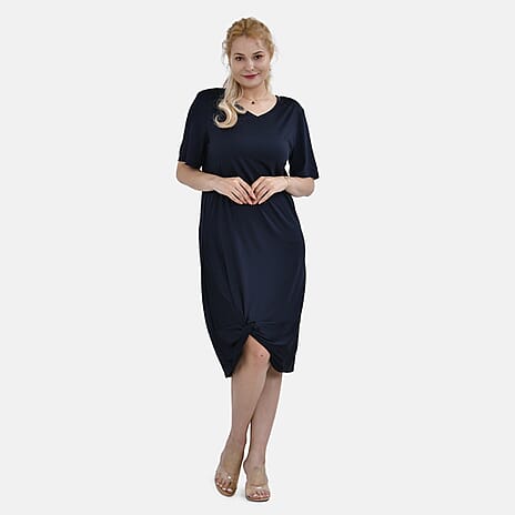 La Marey Jersey One-Piece Dress (Size XL) - Navy Blue