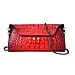 Genuine Leather Croc Skin Textured Crossbody Bag