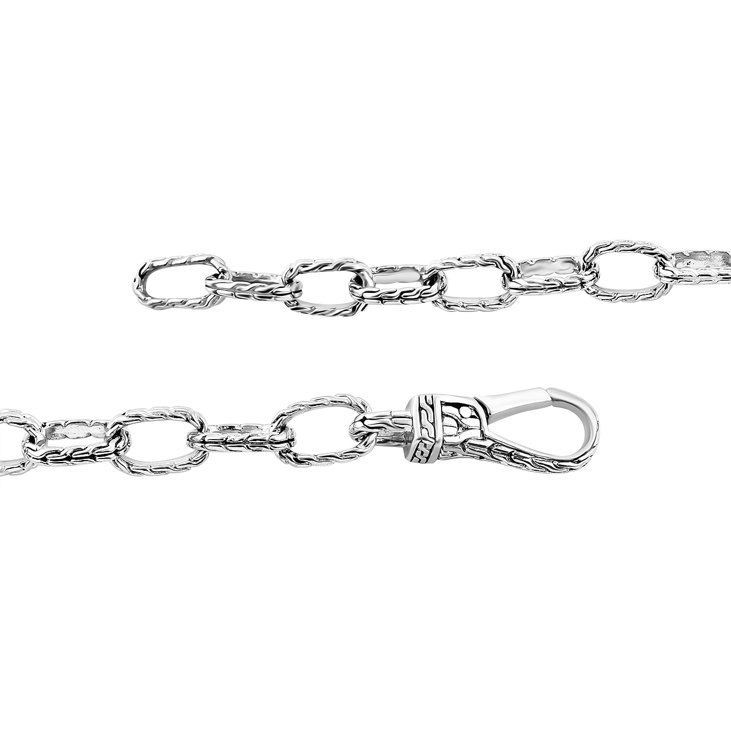 Royal Bali Collection - Sterling Silver Handmade Classic Link Bracelet (Size - 7.5),  Silver Wt. 28 Gms