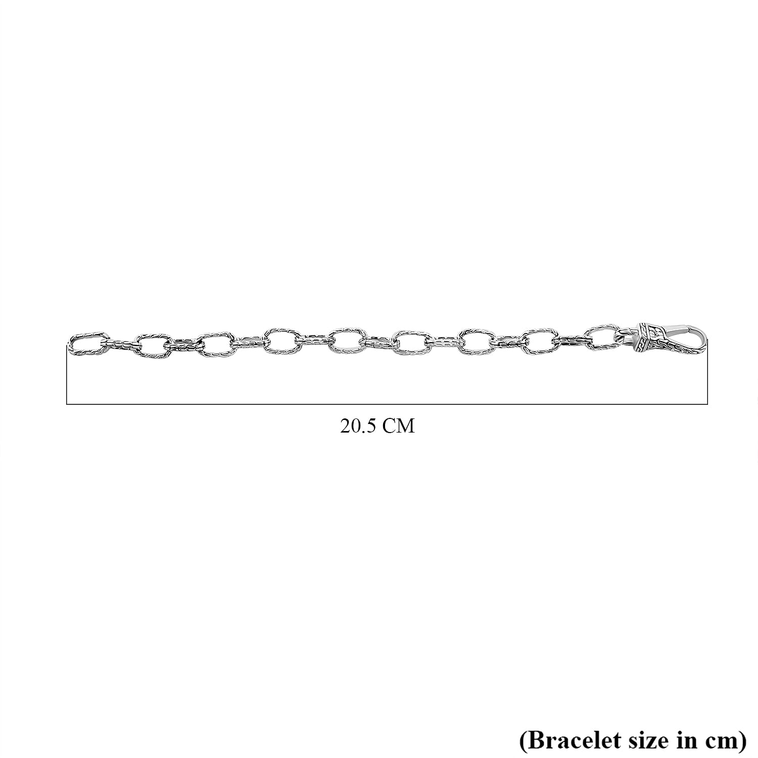 Royal Bali Collection - Sterling Silver Handmade Classic Link Bracelet (Size - 7.5),  Silver Wt. 28 Gms