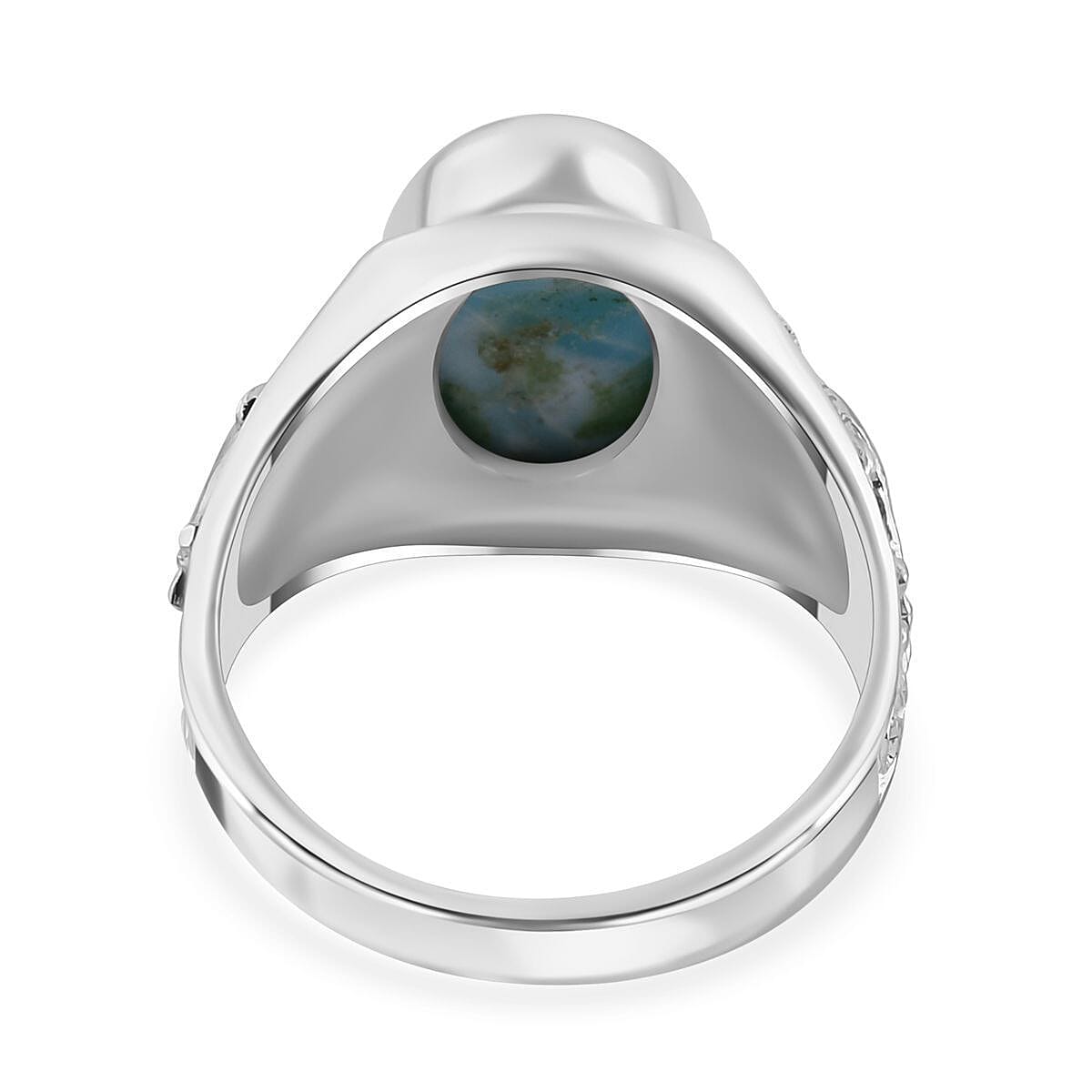 Royal Bali Collection Larimar Solitaire Ring in Sterling Silver 7.20 Ct, Silver Wt. 6.20 Gms. Royal Bali Collection Larimar Solitaire Ring in Sterling Silver 7.20 Ct, Silver Wt. 6.20 Gms.