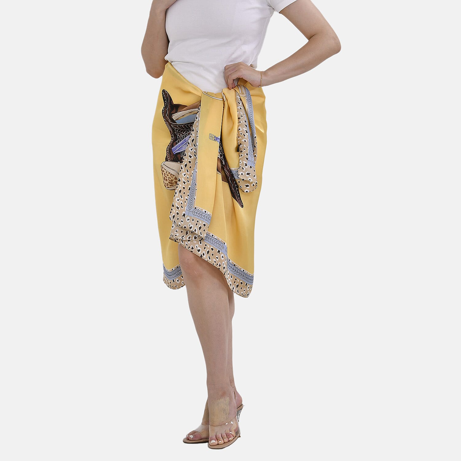 Printed Pattern Long Scarf (Size 180x80 cm) - Yellow
