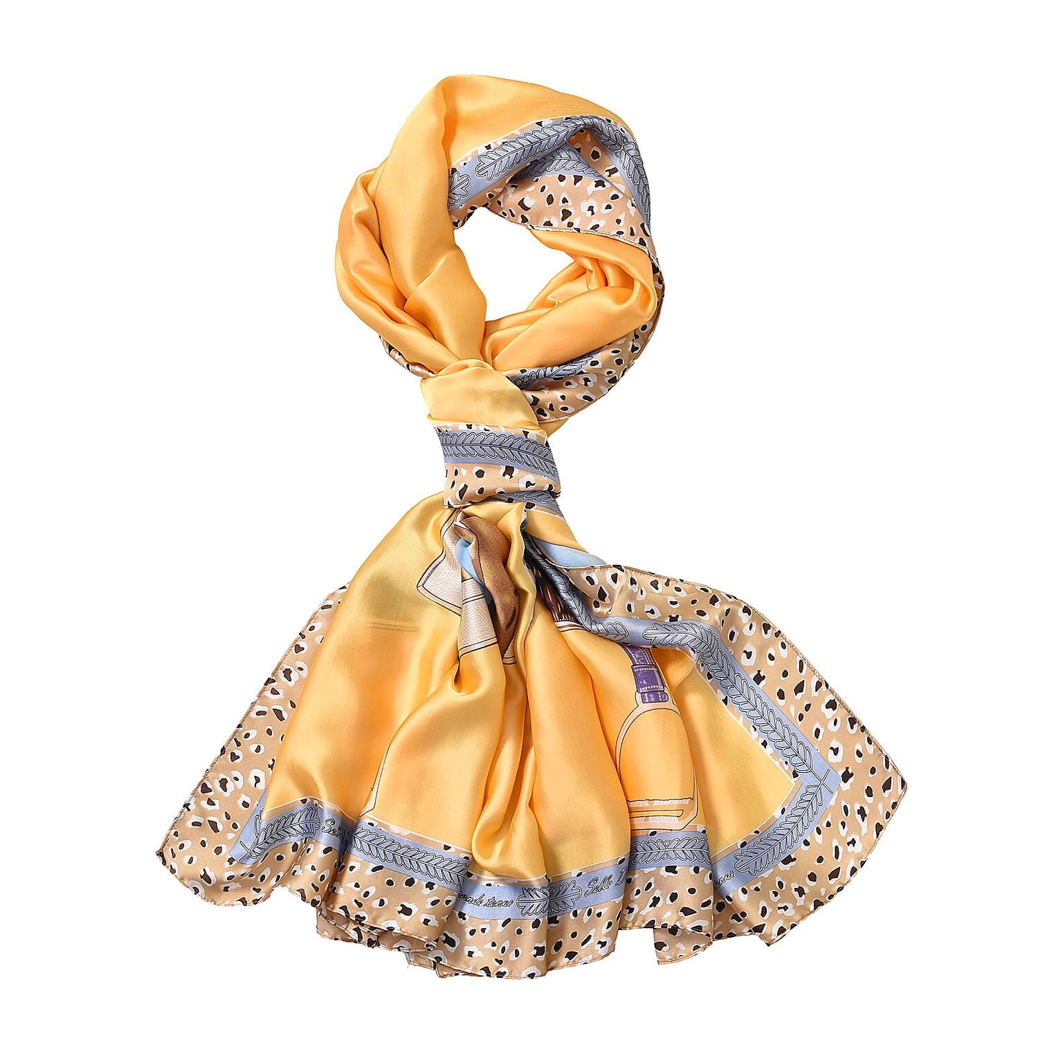 Printed Pattern Long Scarf (Size 180x80 cm) - Yellow