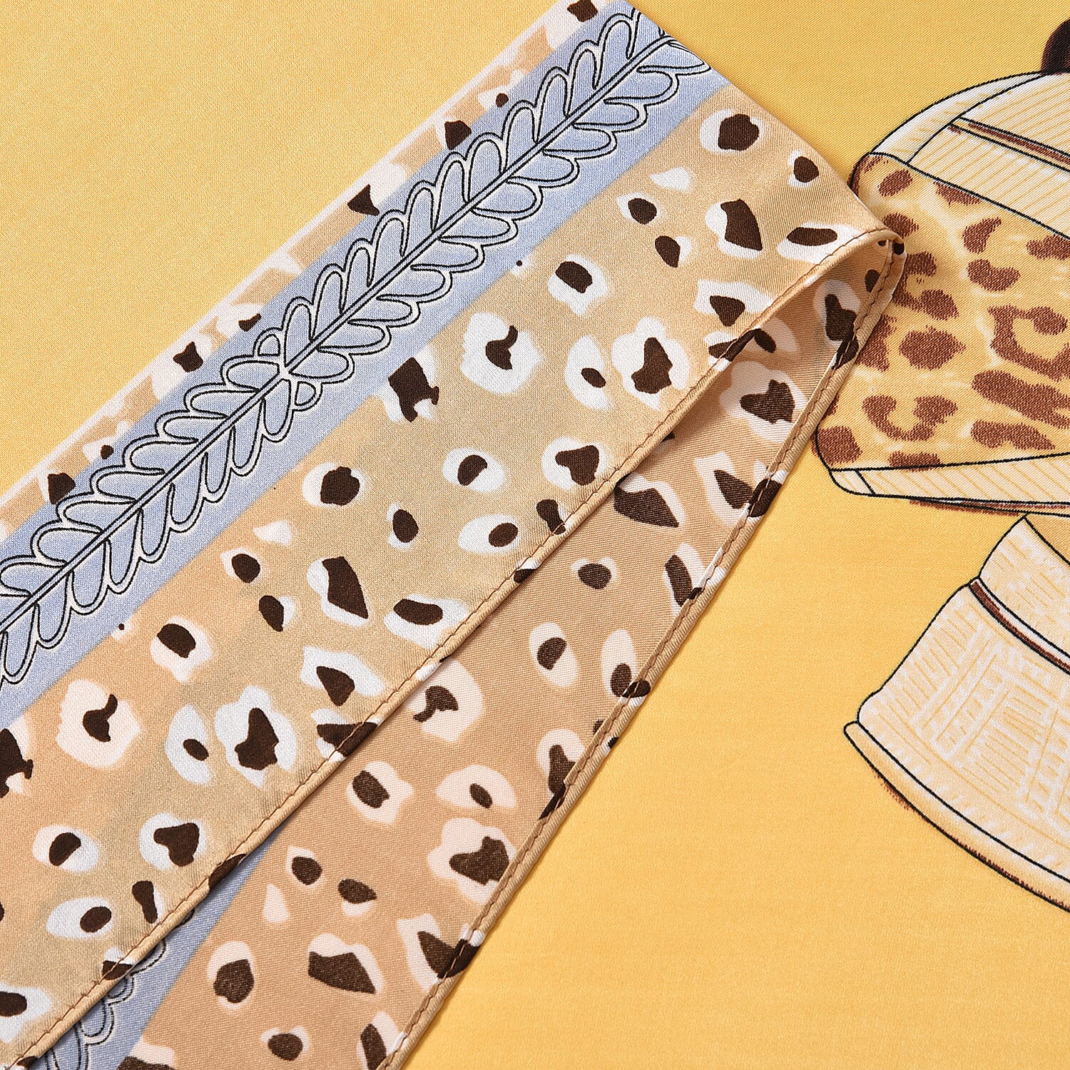 Printed Pattern Long Scarf (Size 180x80 cm) - Yellow