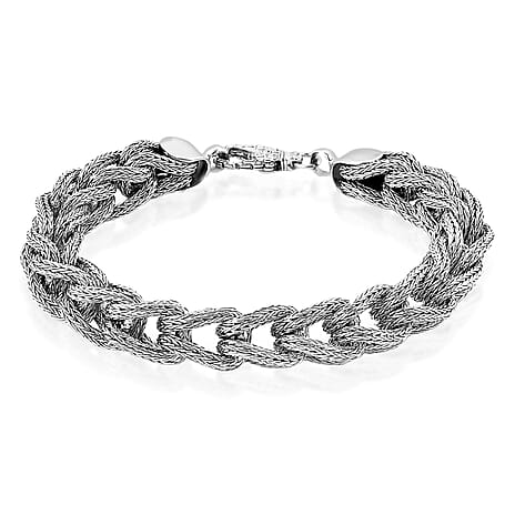 ROYAL BALI COLLECTION Sterling Silver Classic Promise Bracelet (Size - 7.5), Silver Wt. 54.63 Gms