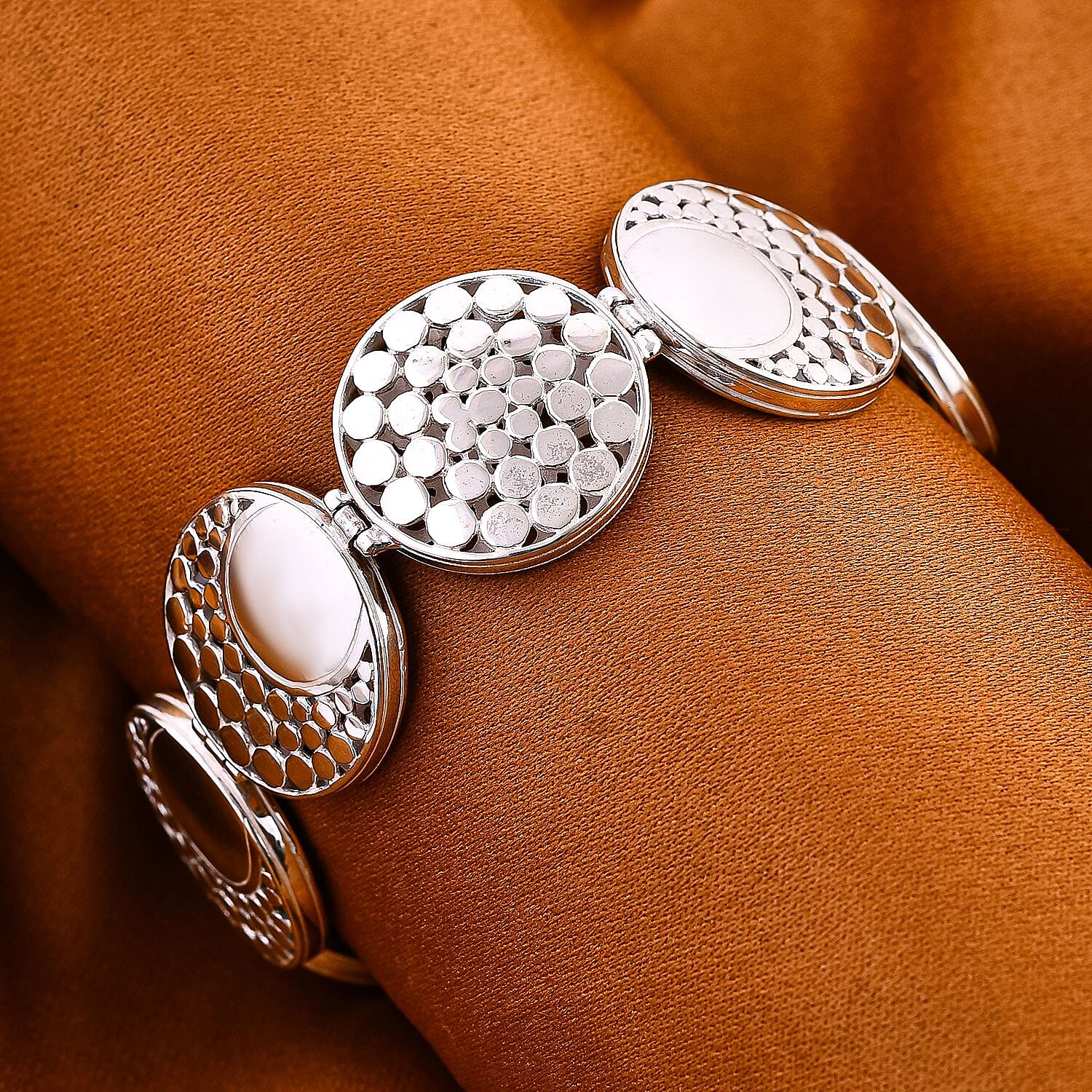 Sterling Silver Bracelet (Size - 8),  Silver Wt. 33.25 Gms