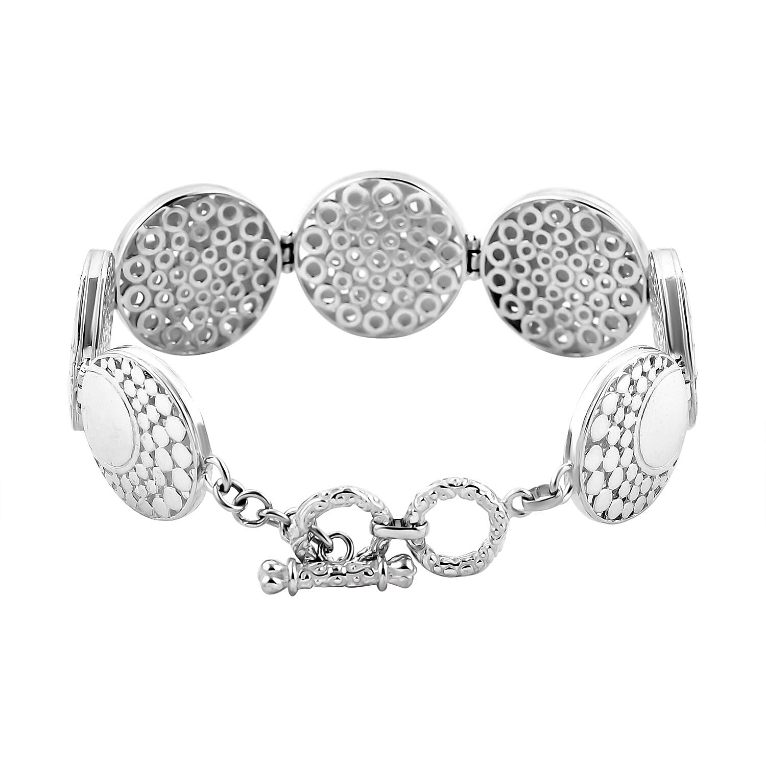 Sterling Silver Bracelet (Size - 8),  Silver Wt. 33.25 Gms