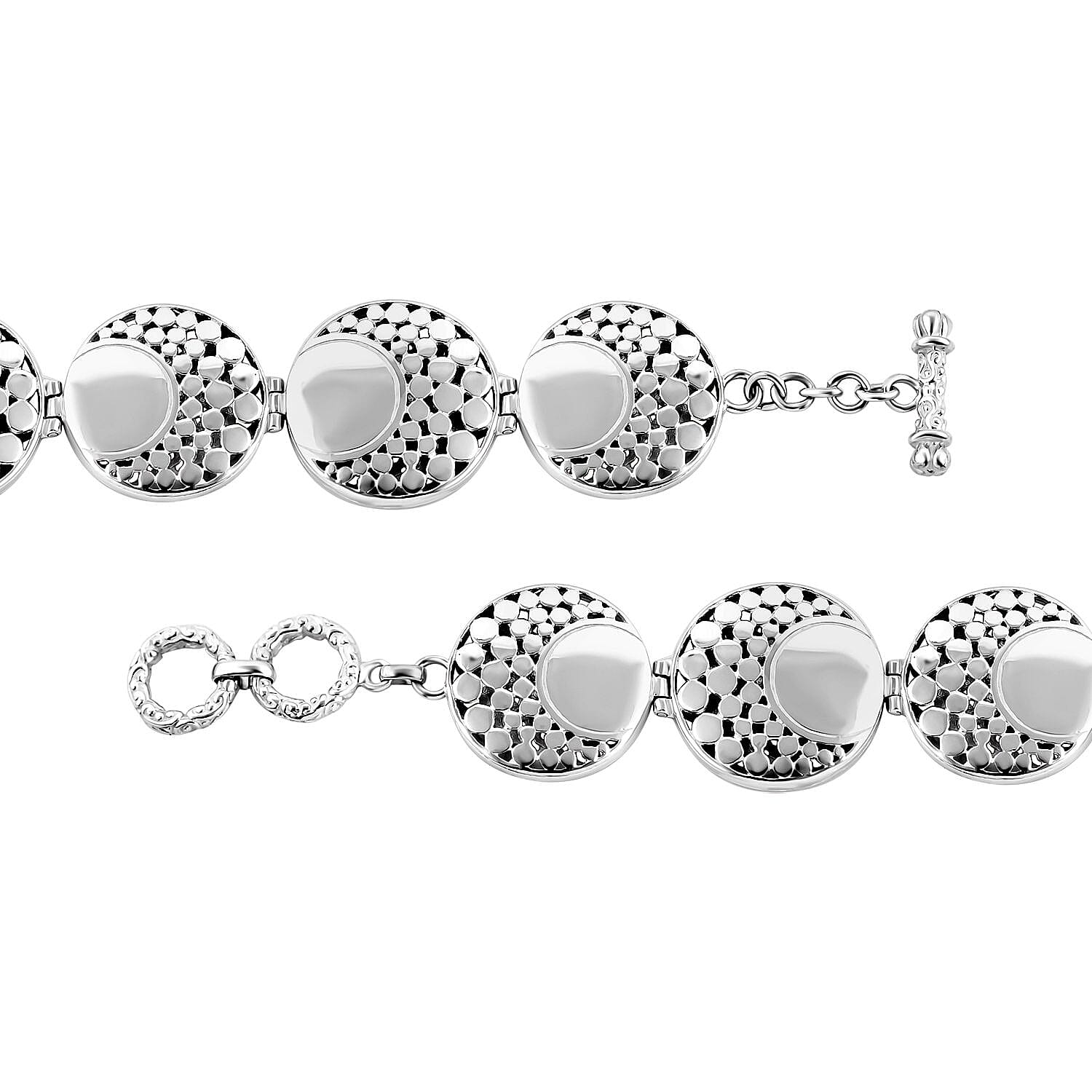 Sterling Silver Bracelet (Size - 8),  Silver Wt. 33.25 Gms