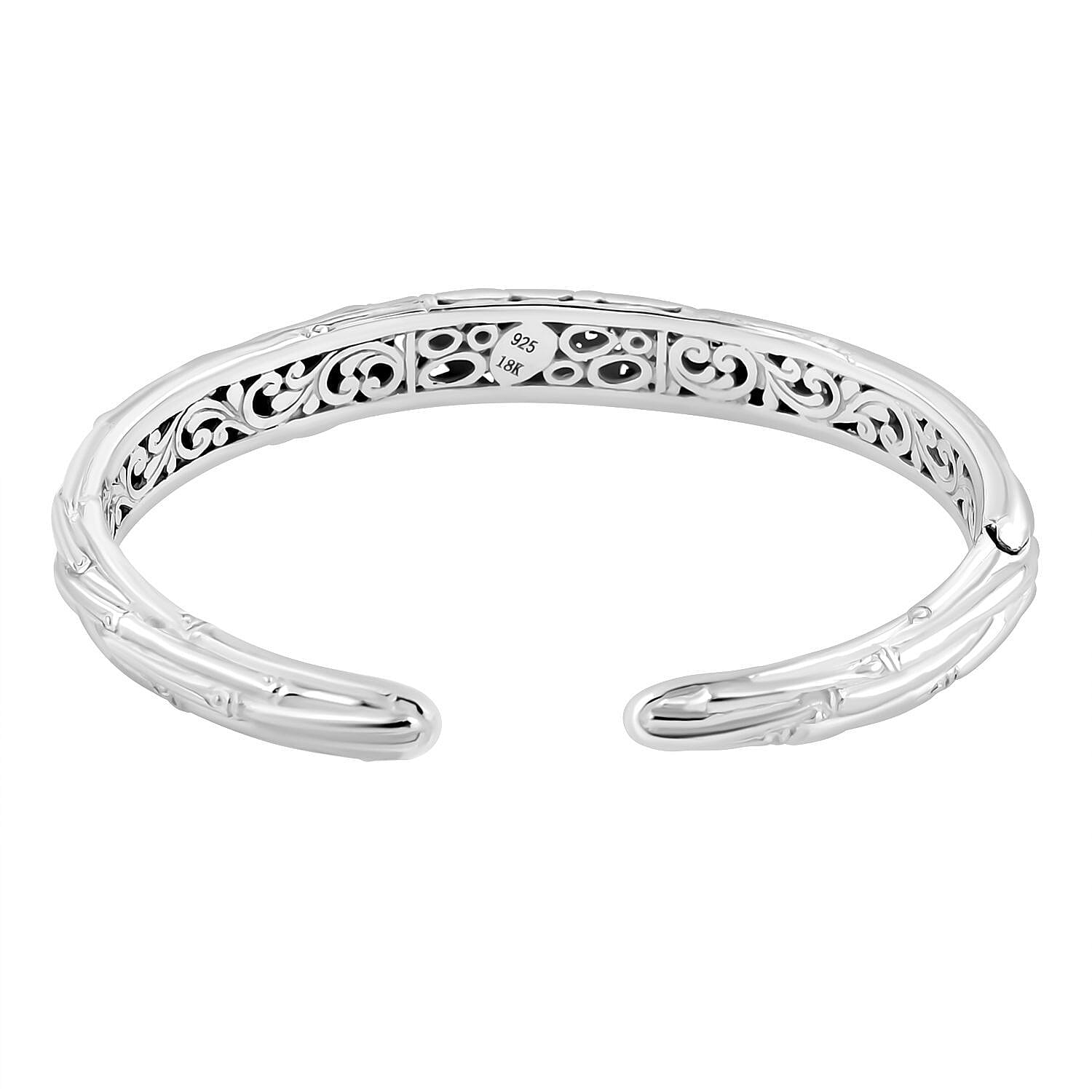 Royal Bali Iconic Edition - Designer Inspired Sterling Silver Unity Bangle with 18K Yellow Gold, Two Tone Wt. 26.50 Gms