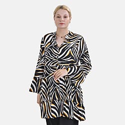 La Marey Striped Tiered Tunic Dress
