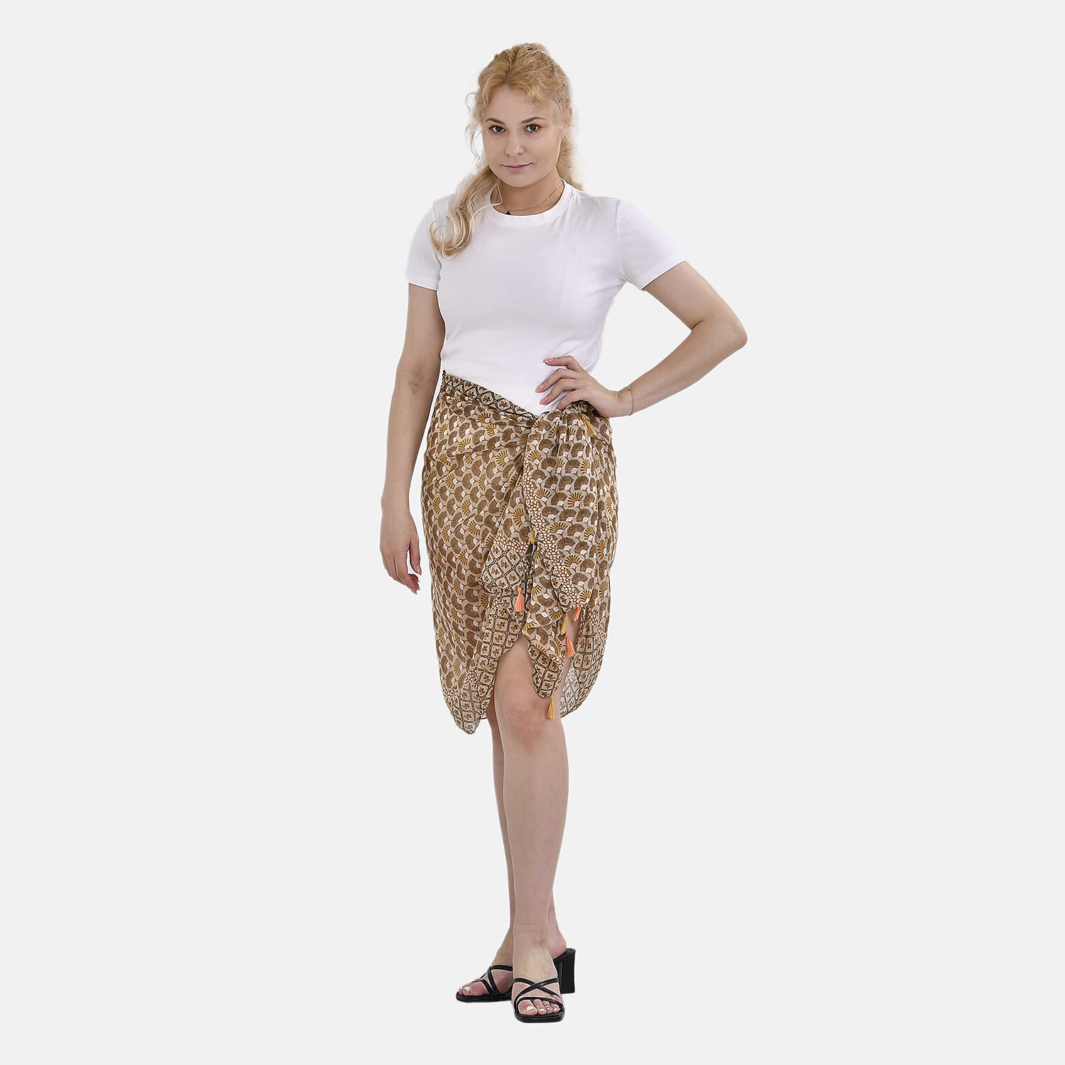 Closeout Deal New Arrival 100% Viscose Fringed Scarf (Size 180x87 cm) - Yellow