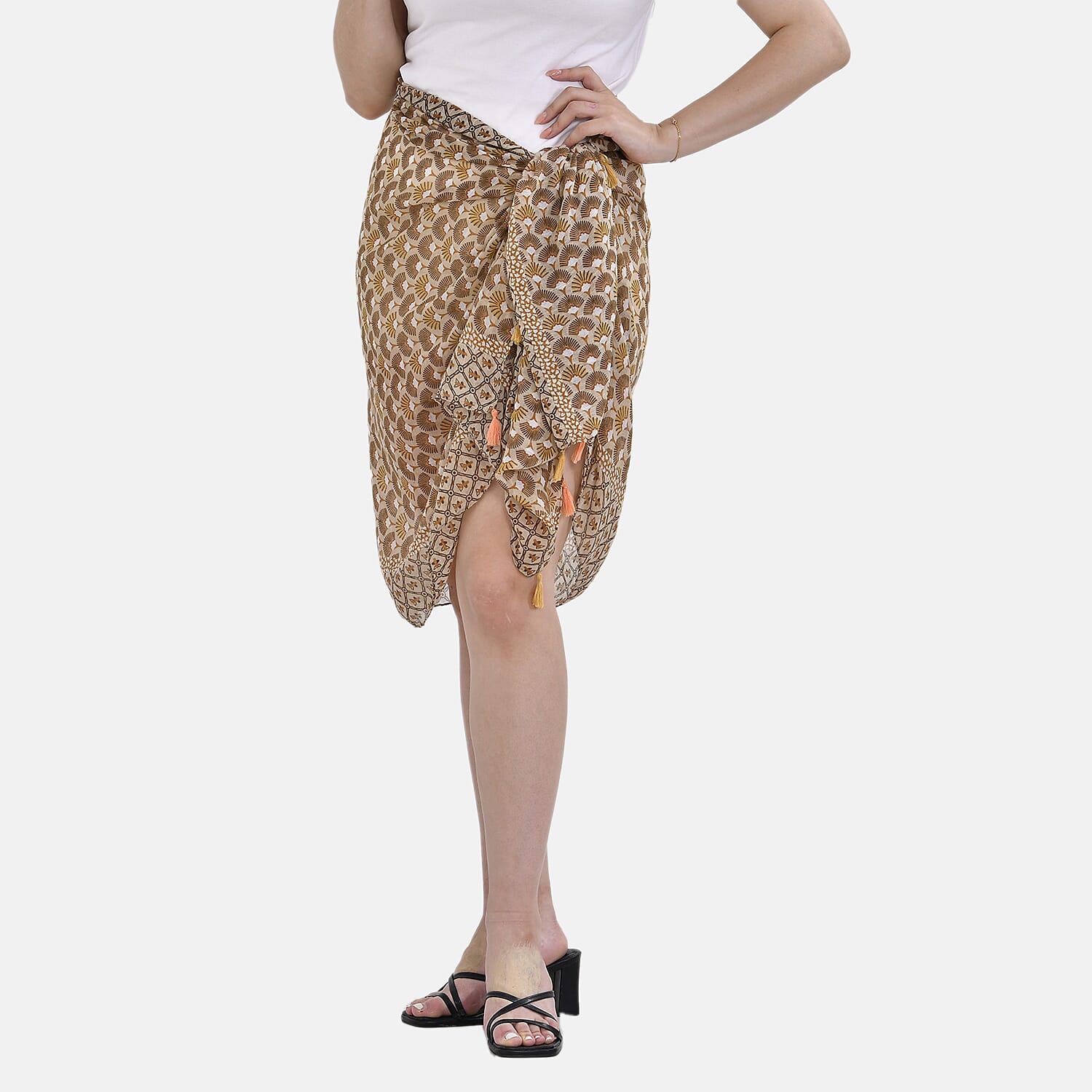 Closeout Deal New Arrival 100% Viscose Fringed Scarf (Size 180x87 cm) - Yellow