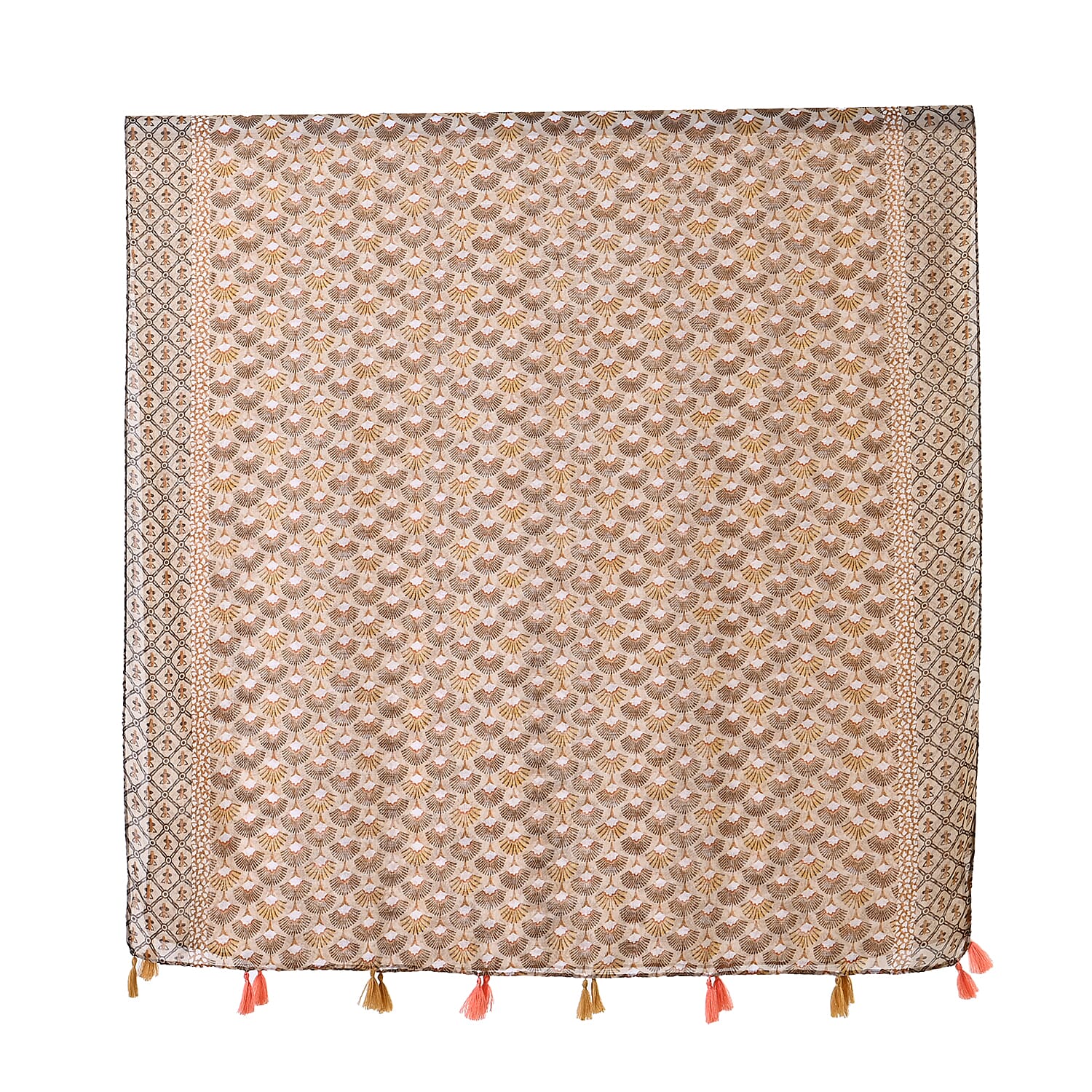 Closeout Deal New Arrival 100% Viscose Fringed Scarf (Size 180x87 cm) - Yellow