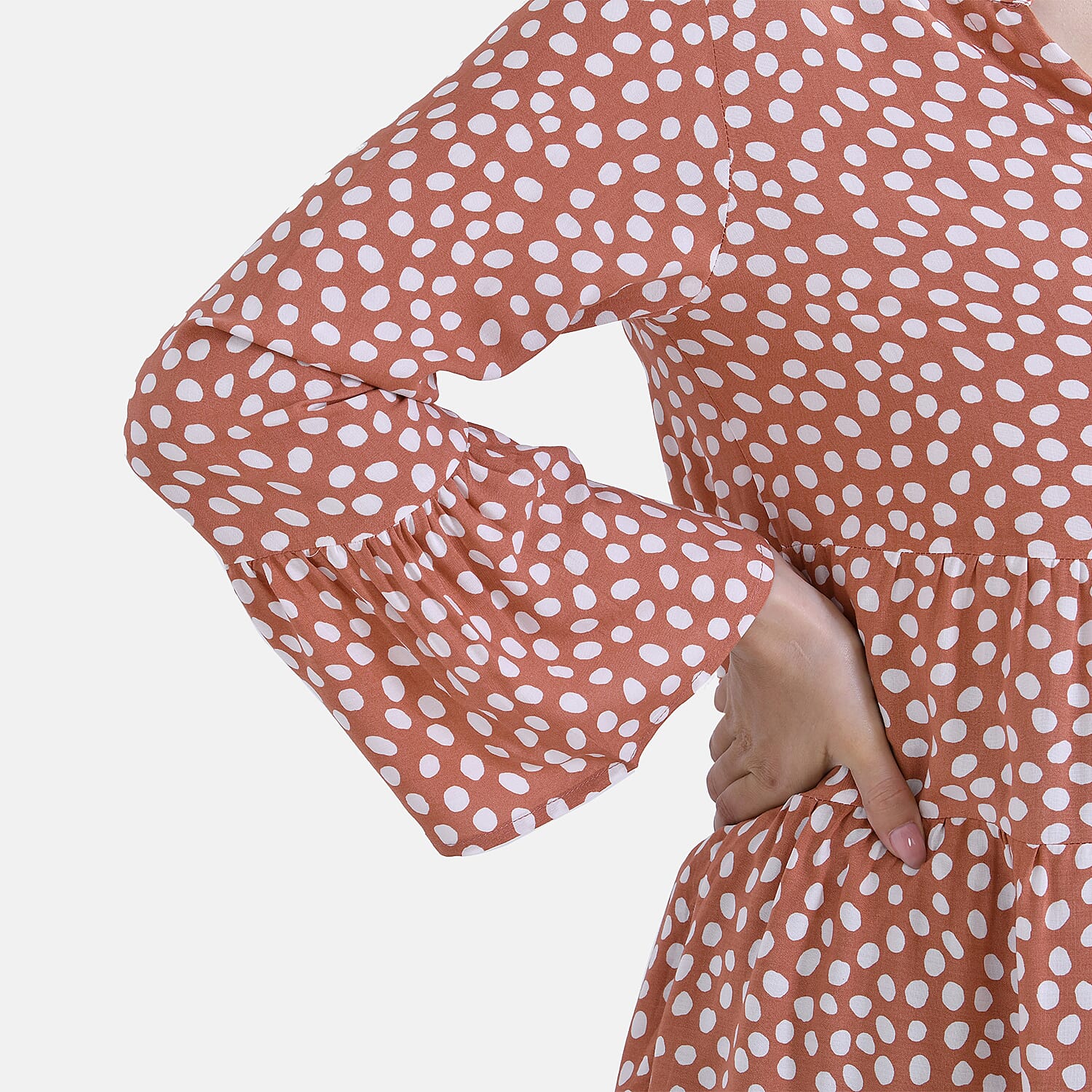 La Marey Striped Tiered Tunic Dress