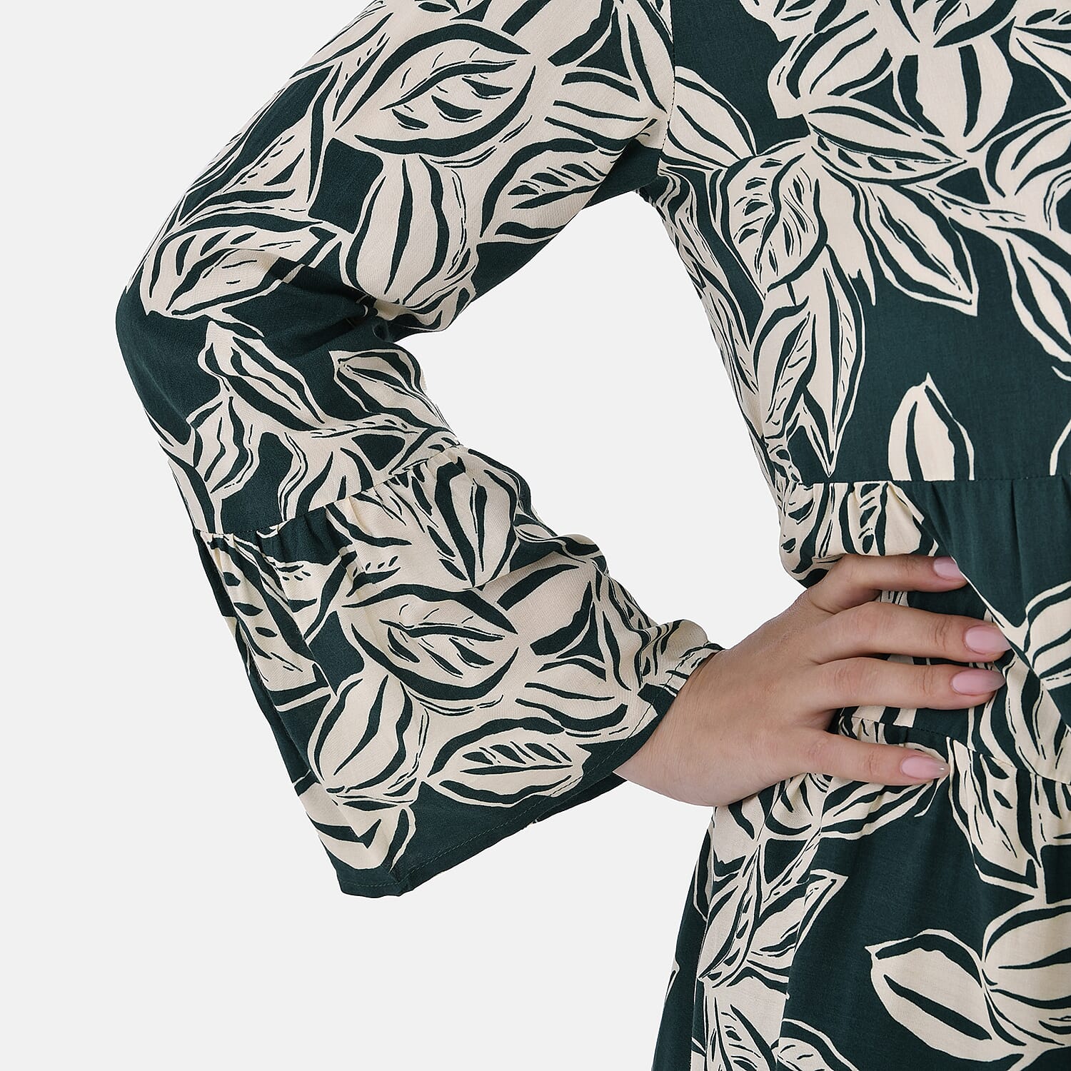 La Marey Striped Tiered Tunic Dress