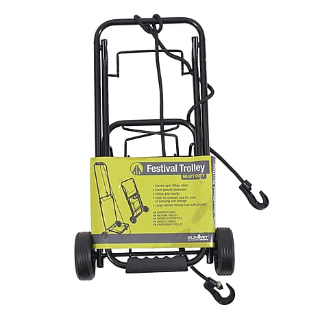 30Kg Heavy Duty Folding Metal Trolley - Black