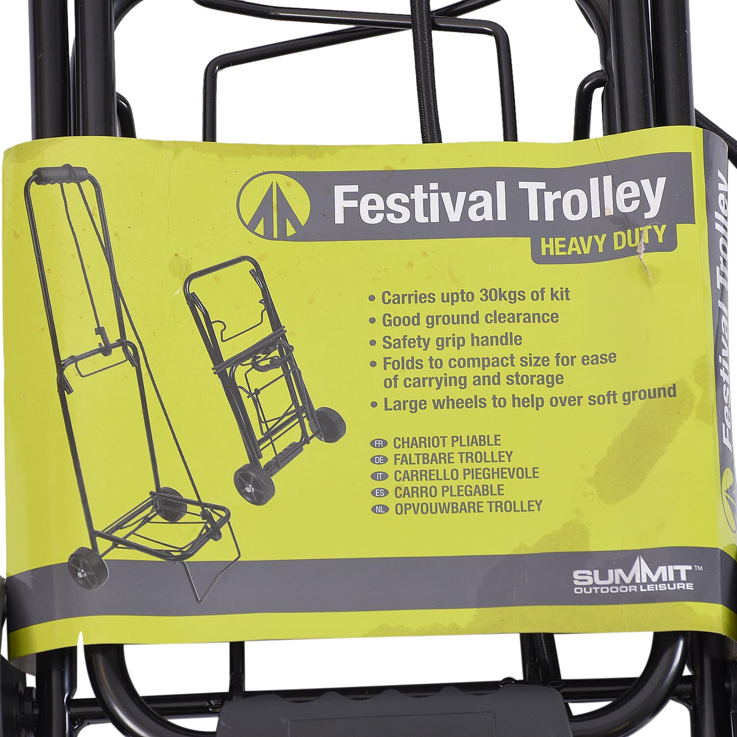 30Kg Heavy Duty Folding Metal Trolley - Black