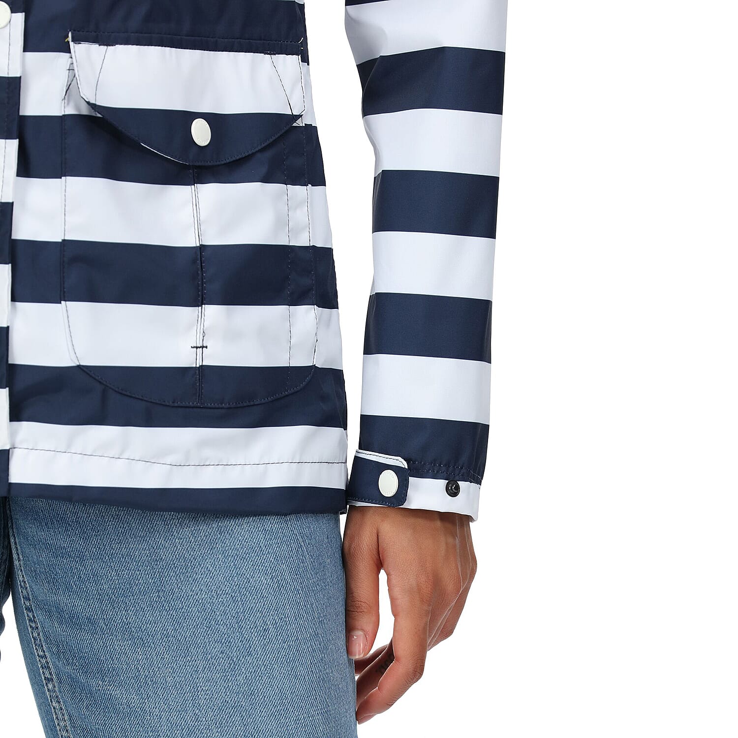 REGATTA Bayarma Striped Jacket (Size 12) - Navy & White