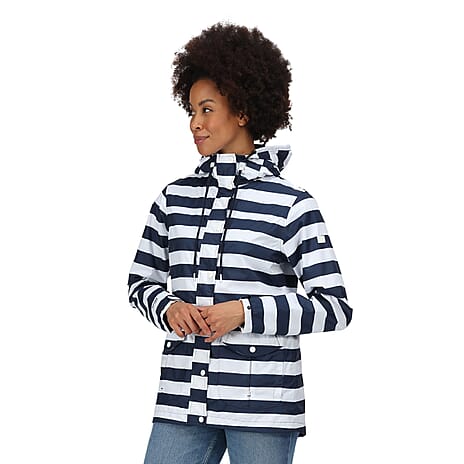 REGATTA Bayarma Striped Jacket (Size 10) - Navy - White