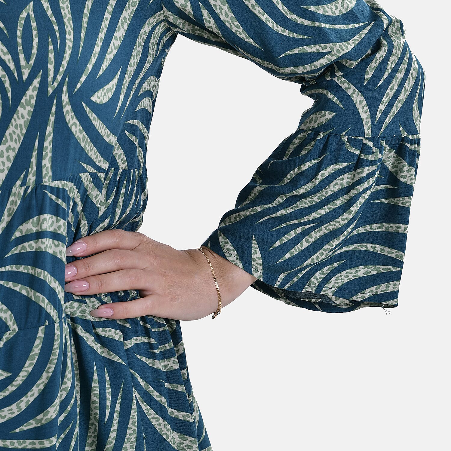 La Marey Striped Tiered Tunic Dress